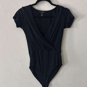 Forever 21 Black Ribbed Bodysuit